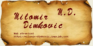 Milomir Dimković vizit kartica